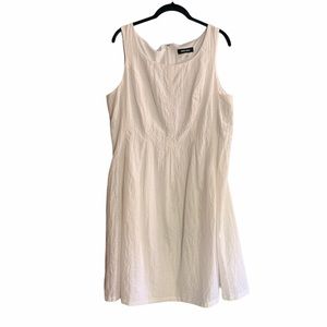 Nine West White A-Line Sleeveless Dress Size 14 NWT Cotton Blend